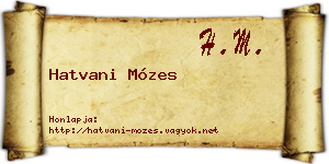 Hatvani Mózes névjegykártya