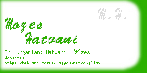 mozes hatvani business card